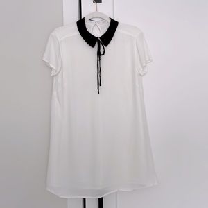Aritzia - White Talula dress size S with black collar